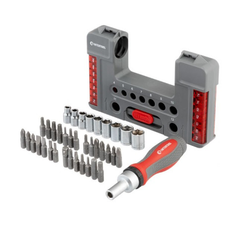 Отвертка реверсивная с комплектом насадок и головок 38 ед, STORM INTERTOOL VT-3638