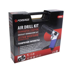 Пневмодрель с реверсом, набором бит и сверел 20пр(патрон:1-10мм,2200об/мин,6.3Bar,штуцер 1/4'') F-RP7810