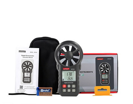 Анемометр крыльчатый USB, Bluetooth 0,3-30м/с, -10-45°C WINTACT WT87B