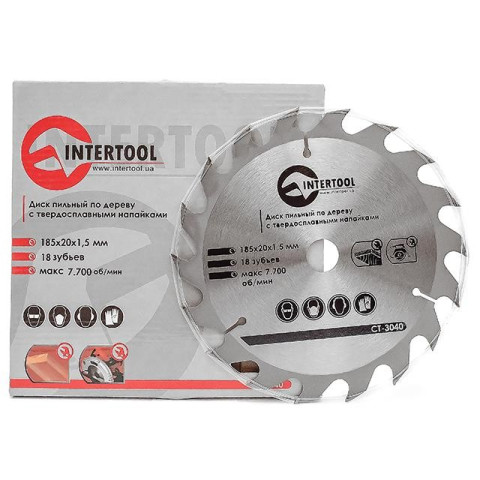 Диск пильный по дереву с твердосплавными напайками INTERTOOL CT-3040
