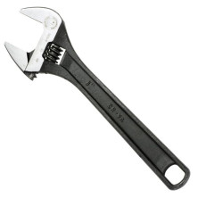 Ключ разводной 200мм, Cr-V, черный, фосфатированный, с полированной головкой INTERTOOL XT-0058