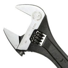 Ключ разводной 200мм, Cr-V, черный, фосфатированный, с полированной головкой INTERTOOL XT-0058