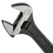 Ключ разводной 200мм, Cr-V, черный, фосфатированный, с полированной головкой INTERTOOL XT-0058