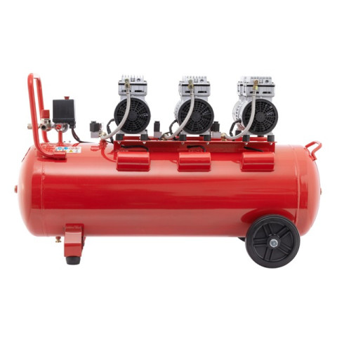 Компрессор 100л, 3х0.75кВт, 220В, 8атм, 415 л/мин, малошумный, безмасляный, 6 цилиндров INTERTOOL PT-0024