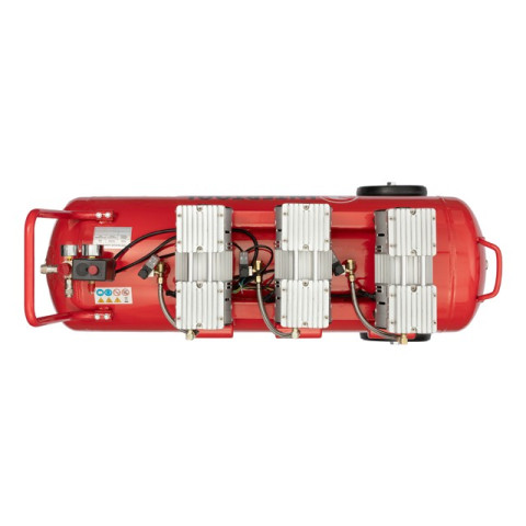 Компрессор 100л, 3х0.75кВт, 220В, 8атм, 415 л/мин, малошумный, безмасляный, 6 цилиндров INTERTOOL PT-0024