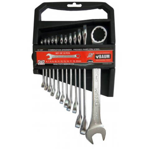 Набор ключей рожково-накидных в пластиковом держателе 12 пр. (6-22 мм) (код 30-12MP)