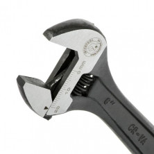 Ключ разводной 150мм, Cr-V, черный, фосфатированный, с полированной головкой INTERTOOL XT-0056