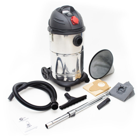 Пылесос строительный 30 л., корпус из нерж. стали, 1400 Вт. INTERTOOL DT-1030