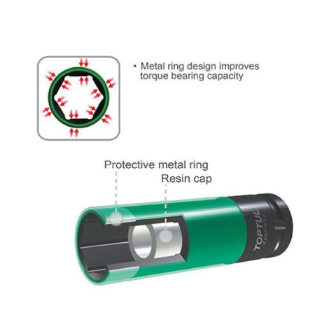 Головка для литых дисков TOPTUL 1/2" ударная длинная 22мм Pro-Series KABP1622