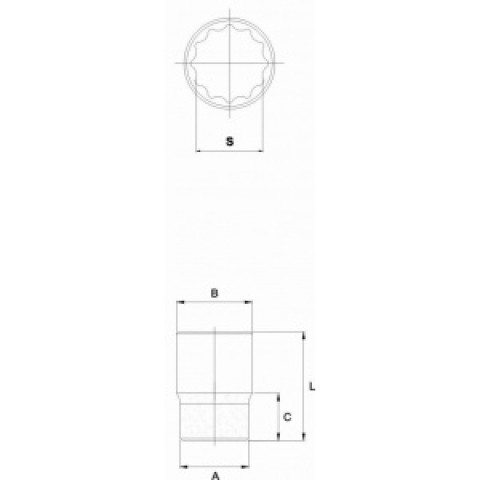Головка торцевая 30 мм 12 гр. 3/4"