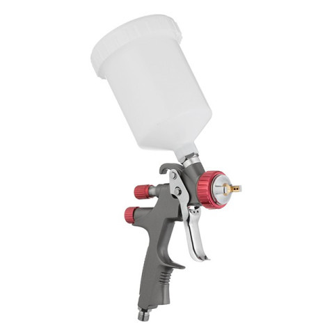 Краскопульт пневматический LVLP TEFLON профессиональный, форсунка 1.3мм, верхний пластиковый бачок 600мл., 1.5бар, STORM INTERTOOL PT-0143