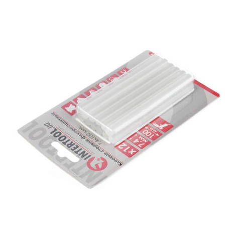 Комплект стрижнів клейових флуоресцентних 7,4 мм*100мм, 12 шт. INTERTOOL RT-1039