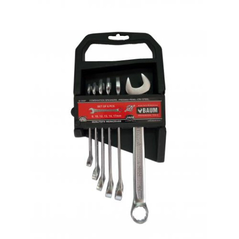 Набор ключей рожково-накидных в пластиковом держателе 6 пр. (8-17 мм) (код 30-06MP)