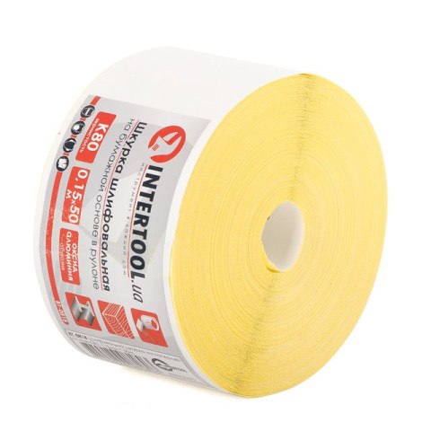 Шлифовальная шкурка на бумажной основе К80, 115мм*50м. INTERTOOL BT-0818