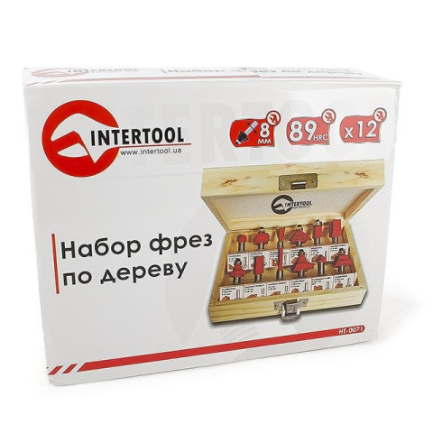 Набор фрез по дереву в деревянном кейсе INTERTOOL HT-0071