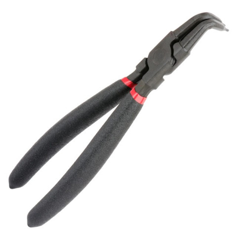 Щипцы для снятия и установки стопорных колец 180мм, изогнутые на сжим, 40CrV, фосфатированные. INTERTOOL HT-7017