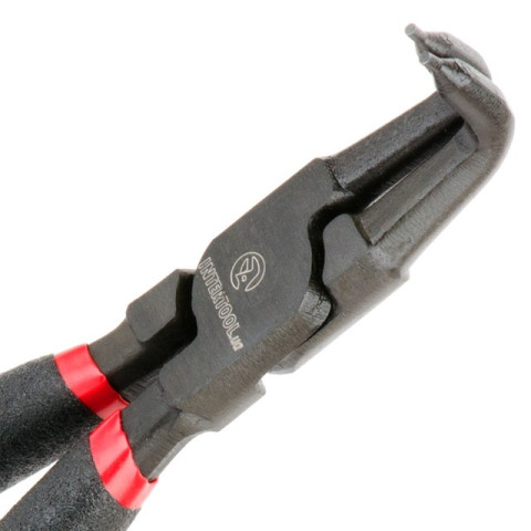 Щипцы для снятия и установки стопорных колец 180мм, изогнутые на сжим, 40CrV, фосфатированные. INTERTOOL HT-7017