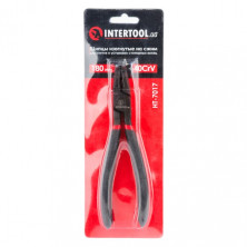Щипцы для снятия и установки стопорных колец 180мм, изогнутые на сжим, 40CrV, фосфатированные. INTERTOOL HT-7017