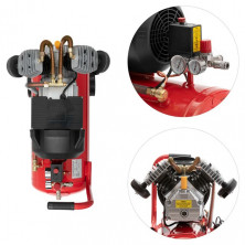 Компрессор 50 л, 3 кВт, 220 В, 8 атм, 420 л/мин, 2 цилиндра. INTERTOOL PT-0007