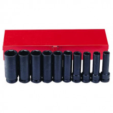 1/2" Набор головок 6-гр. глубоких ударных 10 пр. (3/8" - 15/16") (код 4107S)