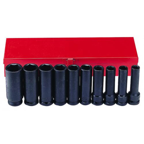 1/2" Набор головок 6-гр. глубоких ударных 10 пр. (3/8" - 15/16") (код 4107S)