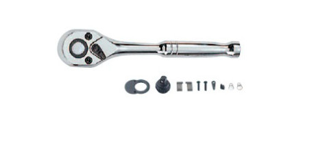 1/4" Трещотка с металлической, полированной ручкой (24 зуб.) L=135 мм (код 80225)