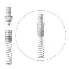 Переходник с пружиной со спирального или прямого шланга 6,5х10 мм на ответную часть быстроразъемного соединения INTERTOOL PT-1836