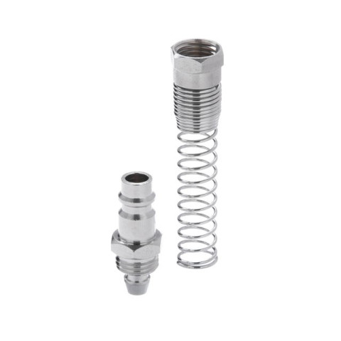 Переходник с пружиной со спирального или прямого шланга 6,5х10 мм на ответную часть быстроразъемного соединения INTERTOOL PT-1836