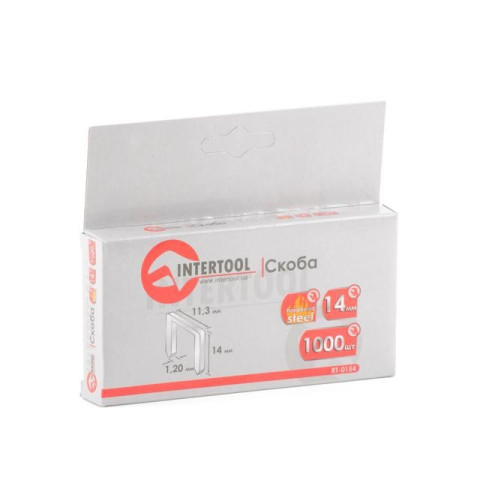 Скоба каленая 14мм под степлер INTERTOOL RT-0154