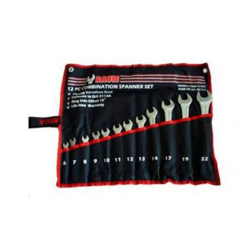 Набор ключей рожково-накидных на полотне 12 пр. (6-22 мм) (код 30-12M)