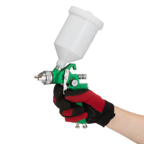 Краскопульт пневматический HVLP, форсунка 2.0мм, верхний пластиковый бачок 600мл, 3бар INTERTOOL PT-0120