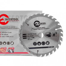 Диск пильный по дереву с твердосплавными напайками INTERTOOL CT-3016