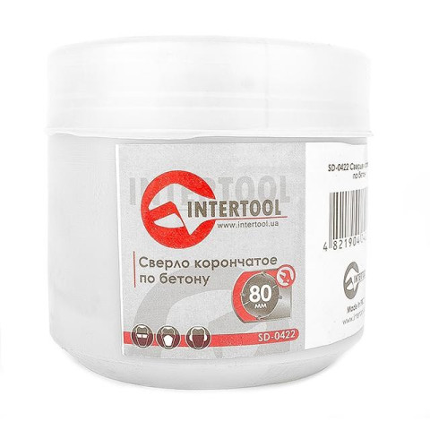 Сверло корончатое по бетону 80мм INTERTOOL SD-0422