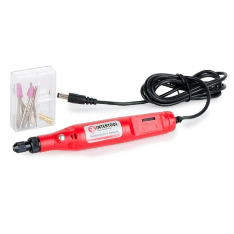 Шлифмашина прямая (гравер) 18В, 0-18000об/мин. INTERTOOL DT-0518