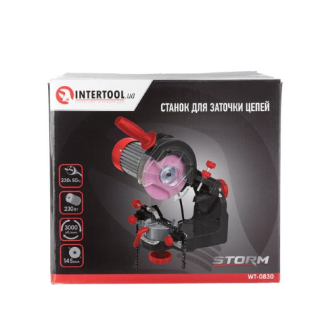 Станок для заточки цепей 230 Вт, 3000 об/мин, 145×22.3×3.2 мм INTERTOOL WT-0830