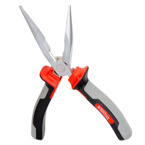 Щипцы удлиненные прямые 200 мм CrV с изолированными рукоятками INTERTOOL NT-0221