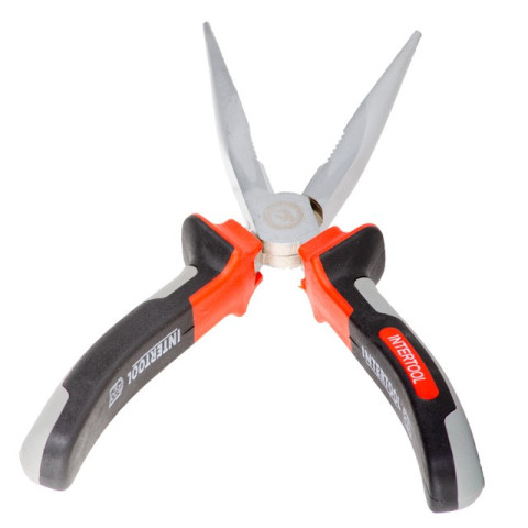 Щипцы удлиненные прямые 200 мм CrV с изолированными рукоятками INTERTOOL NT-0221