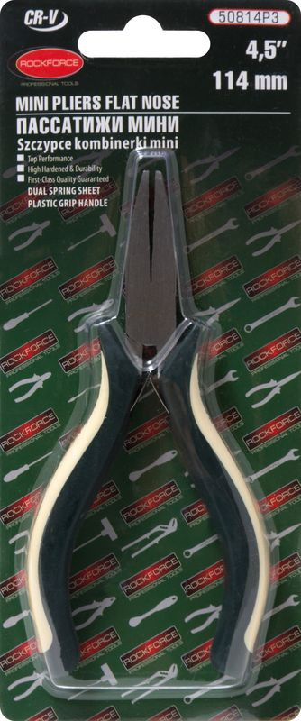 Плоскогубцы мини Cr-V 4.5''-114мм, в блистере ROCKFORCE RF-50814P3