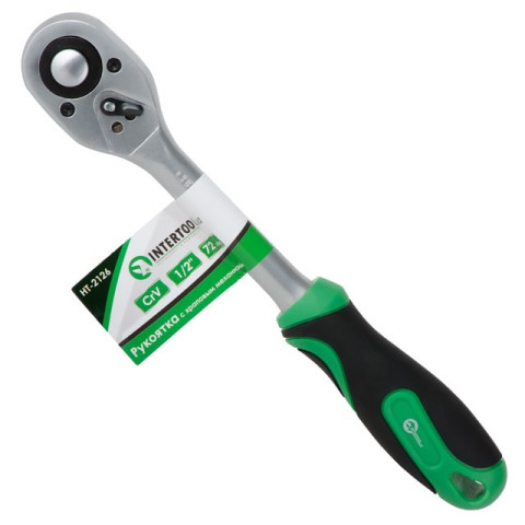 Рукоятка с храповым механизмом на 72 зуба 1/2", Cr-v. INTERTOOL HT-2126