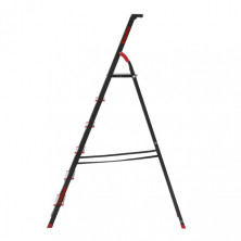 Стремянка 6 ступеней, лоток для инвентаря, стальной профиль, высота верхней ступени 1280мм, 481х1138х1787мм, 150кг INTERTOOL LT-0056