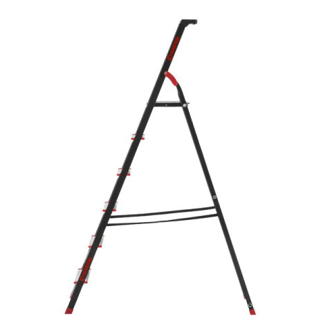 Стремянка 6 ступеней, лоток для инвентаря, стальной профиль, высота верхней ступени 1280мм, 481х1138х1787мм, 150кг INTERTOOL LT-0056