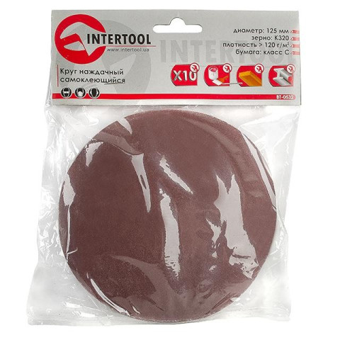 Круг наждачный самоклеющийся INTERTOOL BT-0532