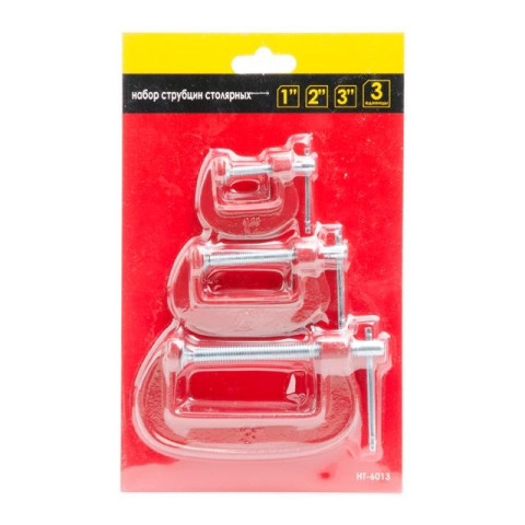 Набор струбцин столярных 3ед. 1"; 2"; 3" INTERTOOL HT-6013
