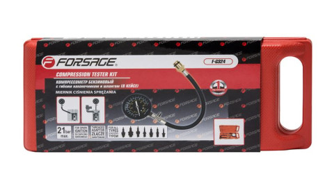 Индикатор компрессии бензиновый с дл. наконечником и шлангом Forsage F-903G7