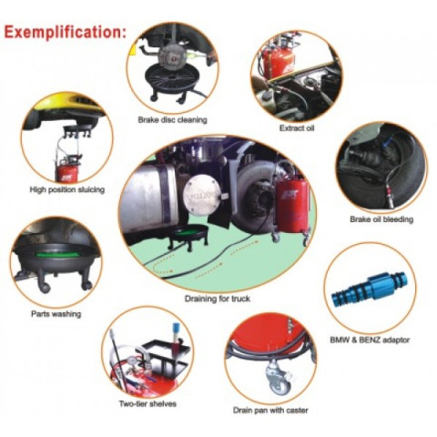 Установка для замены масла 80л, поддон 16л (комбинированная)