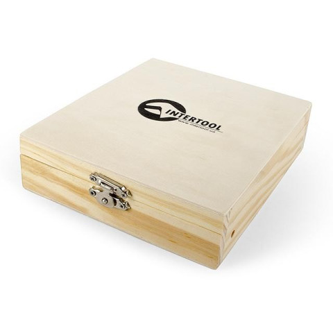 Набор фрез кромочных прямых в деревянном кейсе INTERTOOL HT-0076