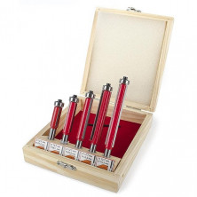 Набор фрез кромочных прямых в деревянном кейсе INTERTOOL HT-0076