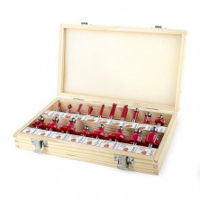 Набор фрез по дереву в деревянном кейсе INTERTOOL HT-0073