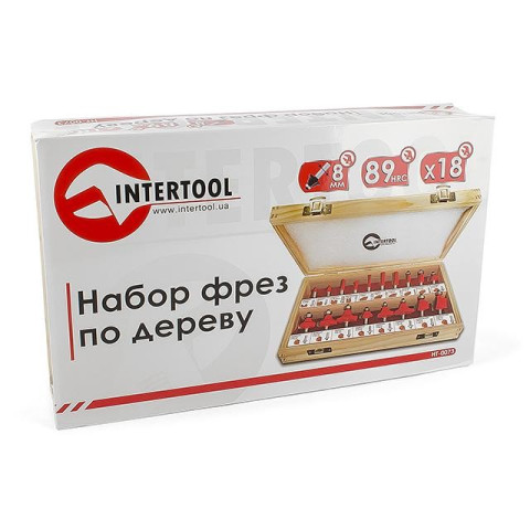 Набор фрез по дереву в деревянном кейсе INTERTOOL HT-0073