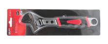 Ключ разводной с прорезиненной рукояткой и профильными отверстиями в корпусе под гайки (6гр.-8, 9мм; 12гр-17мм) 10"-250мм, в блистере BaumAuto BM-02002-10